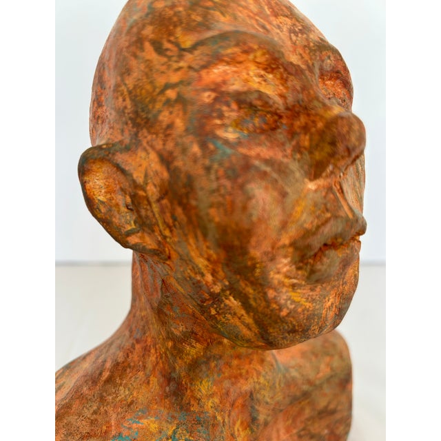 Vintage Figurative Sculpture, Ceramic Bust For Sale - Image 4 of 11