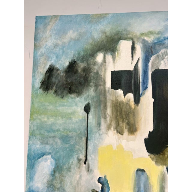 Blue Large Bold Abstract Original Oil Painting on Canvas For Sale - Image 8 of 8