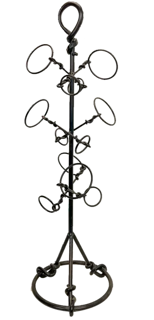 Brutalist Art Wrought Iron Wine Bottle Stand, 1960s