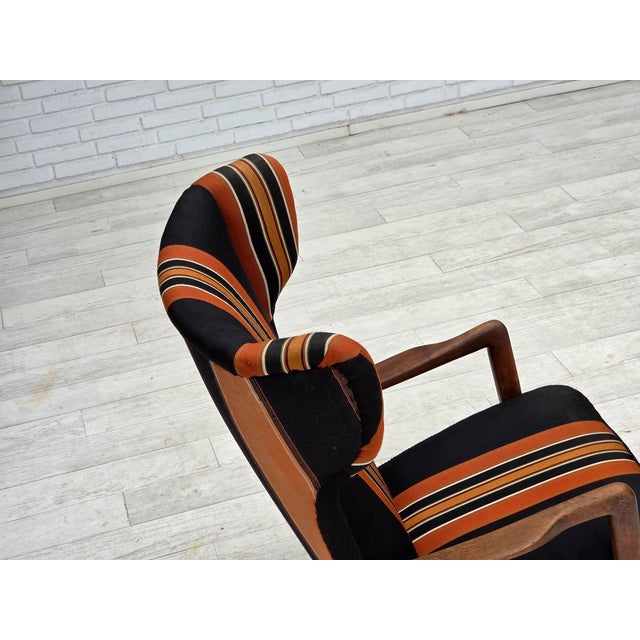 Danish Highback Armchair in Wool and Beech by Fritz Hansen, 1960s For Sale - Image 11 of 18