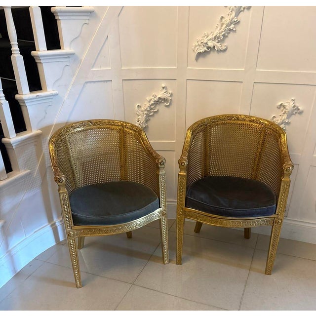 Antique French Giltwood Bergere Armchairs, 1860, Set of 2 For Sale - Image 16 of 16