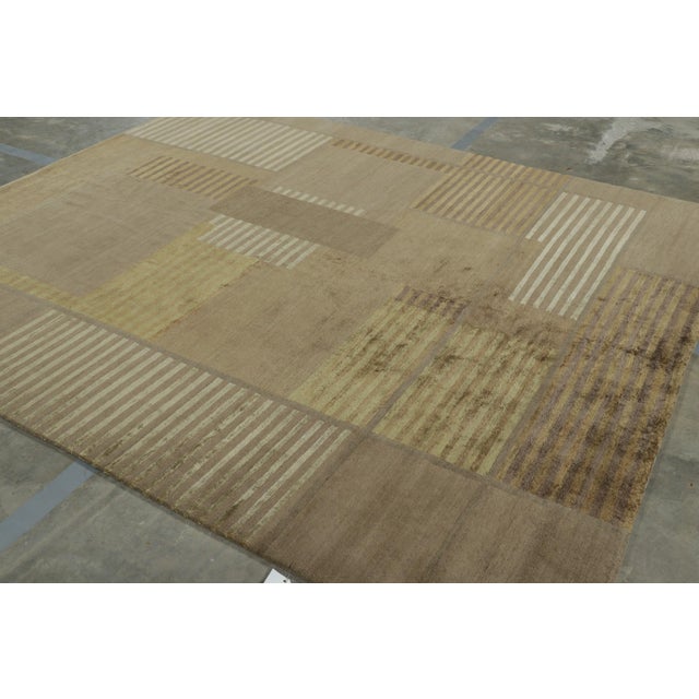 Modern Rug & Kilim’s Modern Geometric Rug in Brown Tones For Sale - Image 3 of 10