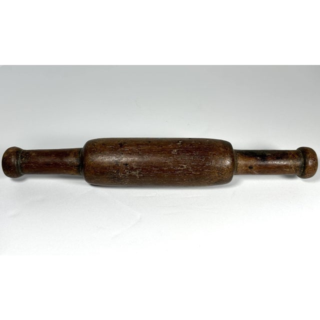 Farmhouse Antique Wooden Rolling Pin: Primitive Farmhouse Kitchen Decor For Sale - Image 3 of 9
