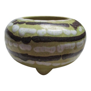 Mid 20th Century Unique Rare Footed Ceramic Bowl Footed Vase Mid Century Modern. For Sale