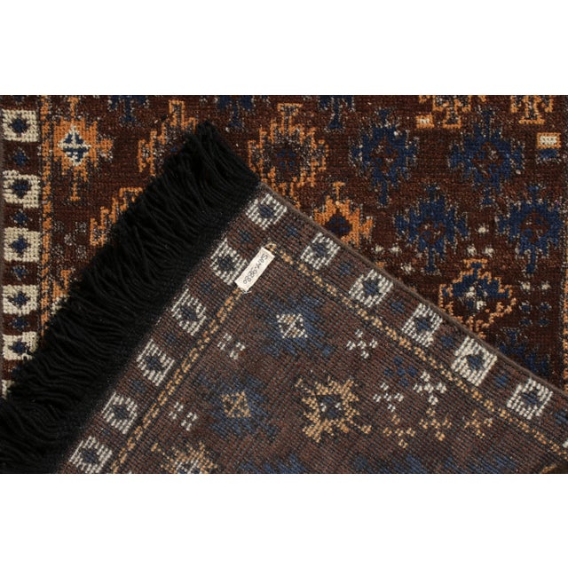 Not Yet Made - Made To Order Handknotted Rich Brown and Gold Folk Rug, 3'x14' For Sale - Image 5 of 7