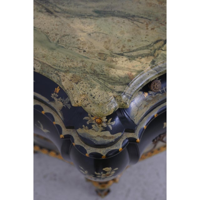 Wood Italian Hand Paint Decorated Chinoiserie Commode Chest For Sale - Image 7 of 17
