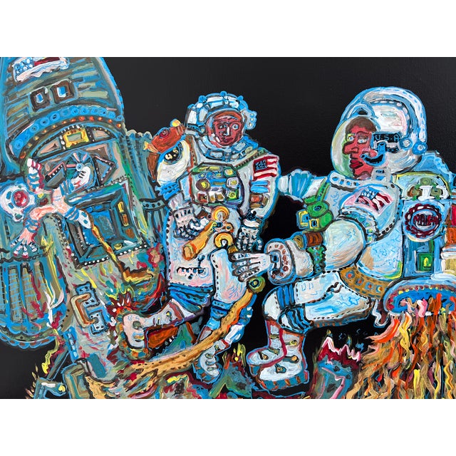 Original Painting on Canvas by Serg Graff, "Gravity", Cosmic Art, Coa Included For Sale - Image 4 of 10
