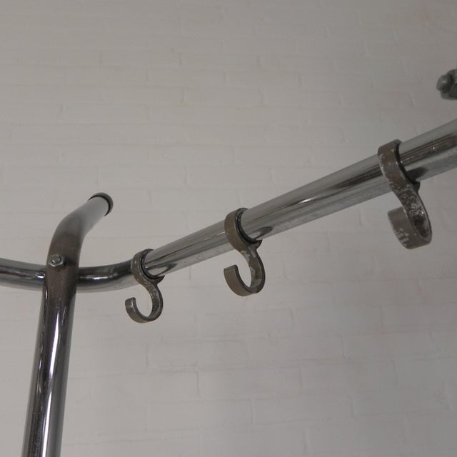 Mid-Century Modern Freestanding Coat Rack with 4 Tubes and 12 Hooks from Tubax, 1950s For Sale - Image 3 of 18