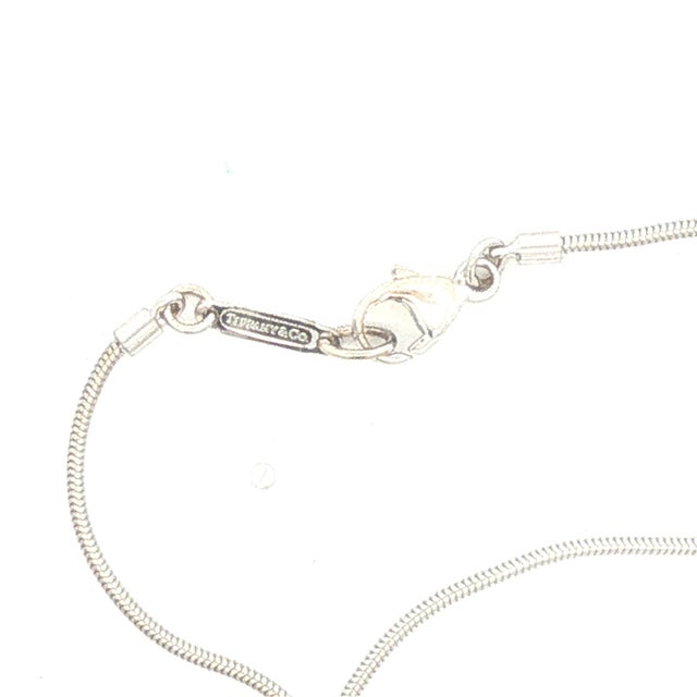 Tiffany and Co. Late 20th Century Tiffany & Co. 18k White Gold Atlas Pendant on Chain For Sale - Image 4 of 4