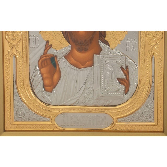 Religious Sofrino Russian Icon "Christ Pantocrator" For Sale - Image 3 of 7