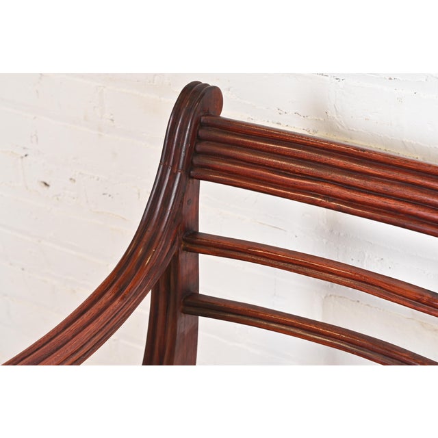Wood Baker Furniture Regency Carved Mahogany Arm Chair or Side Chair For Sale - Image 7 of 12