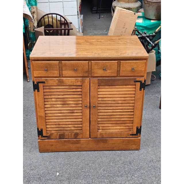 Mid-Century Ethan Allen Maple Bookcase Chest of Drawers For Sale - Image 12 of 14