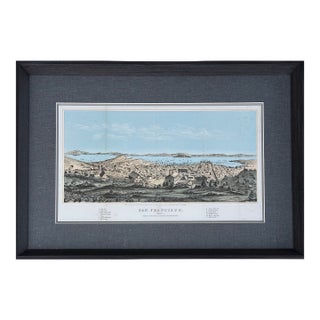 San Francisco City View & North Bay Original Lithograph by Henry Bill, 1856 (Framed) For Sale