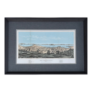 San Francisco City View & North Bay Original Lithograph by Henry Bill, 1856 (Framed)