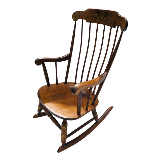 Nichols & Stone C.70’s Maple Rocking Chair/Stencil Chairish