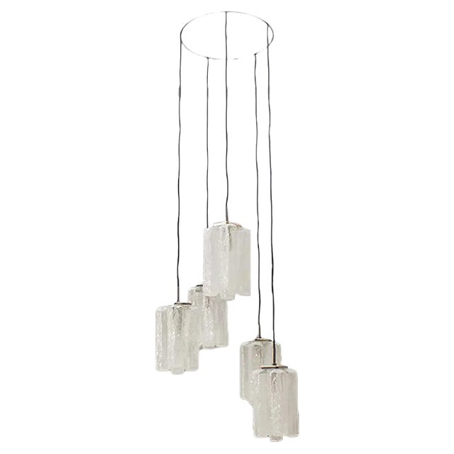 Granada Ice Glass Cascading Ceiling Lamp from Kalmar Franken KG, 1960s For Sale