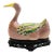 Chinese Porcelain Duck Tureen on Carved Wood Stand For Sale