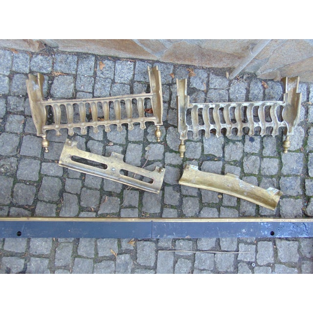 Vintage English Brass Fireplace Set, 1970s For Sale - Image 6 of 10