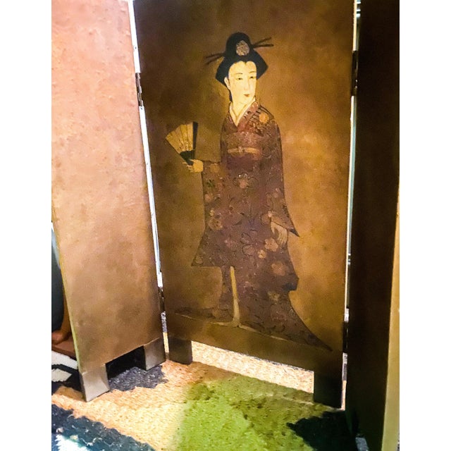 Asian Vintage Hand-Painted Wooden Asian Fireplace Hearth For Sale - Image 3 of 4