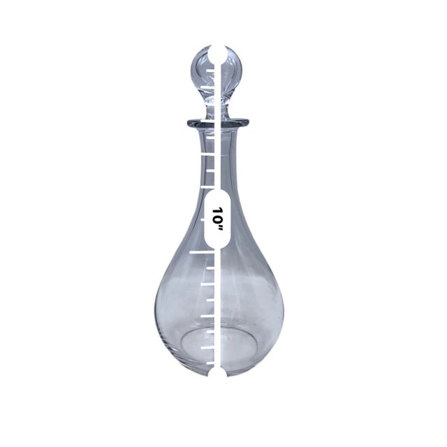 Late 20th Century Val St Lambert Crystal Decanter With Stopper Elegant Handcrafted Clear Glass For Sale - Image 9 of 10