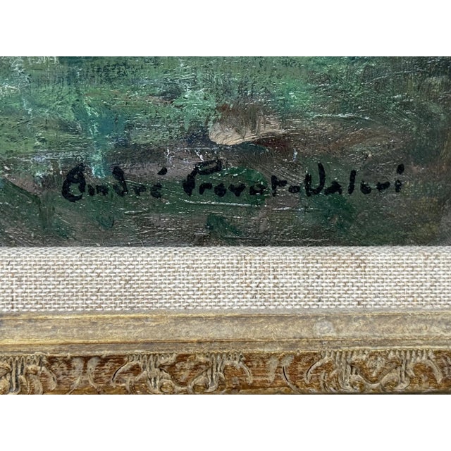 1920s Impressionist Oil Painting Fishing River Orne Normandy France by André Pré For Sale - Image 11 of 11