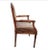 Louis XVI Style Carved Mahogany Striped Upholstered Arm Chair For Sale - Image 4 of 9