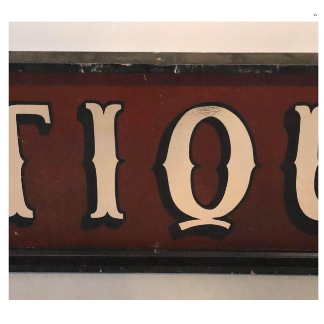 19th Century Antique 10-Foot Large Painted “Antique” Trade Sign For Sale - Image 5 of 10