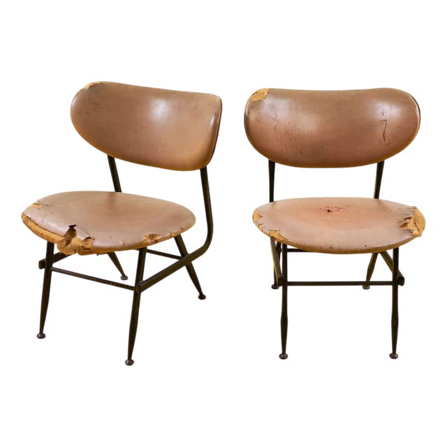 Metal & Plasic Armchairs, 1950s, Set of 2 For Sale