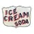 Large Pottery Barn Vintage-Style Metal Ice Cream Soda Sign For Sale