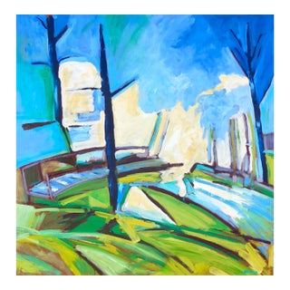 Large Landscape From France by Martha Holden For Sale