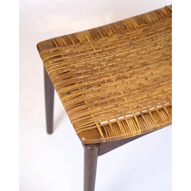 Teak wicker stool, designed by sigfred omann for ølholm møbelfabrik in the 1960s. Classic danish design with hand-woven...