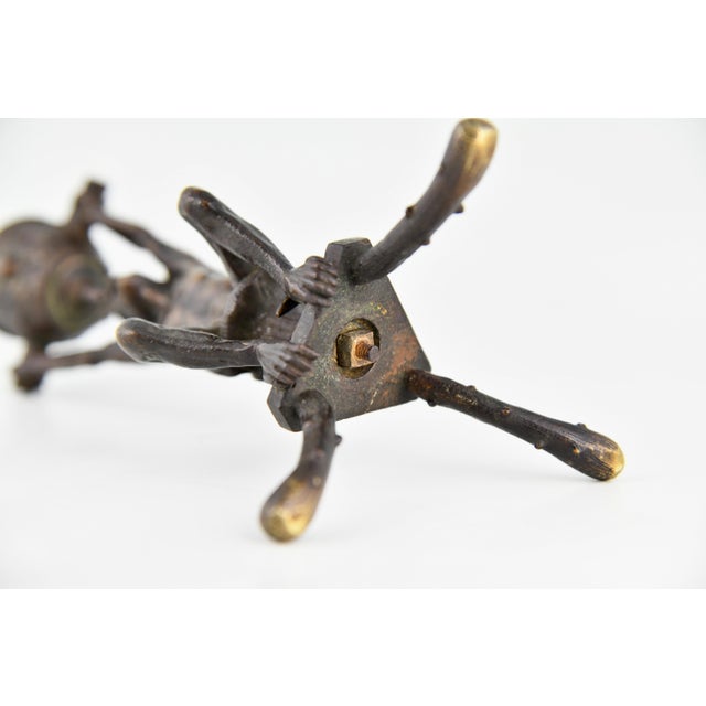 Brown Antique Gothic Revival Bronze Mephisto Candlesticks, 1880, Set of 2 For Sale - Image 8 of 9