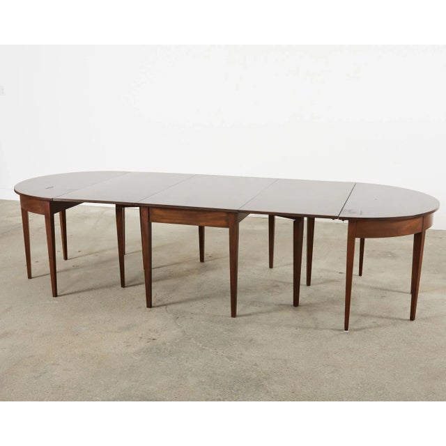 English Georgian Style Banquet Dining Table With Demilune Ends For Sale In Sacramento - Image 6 of 12