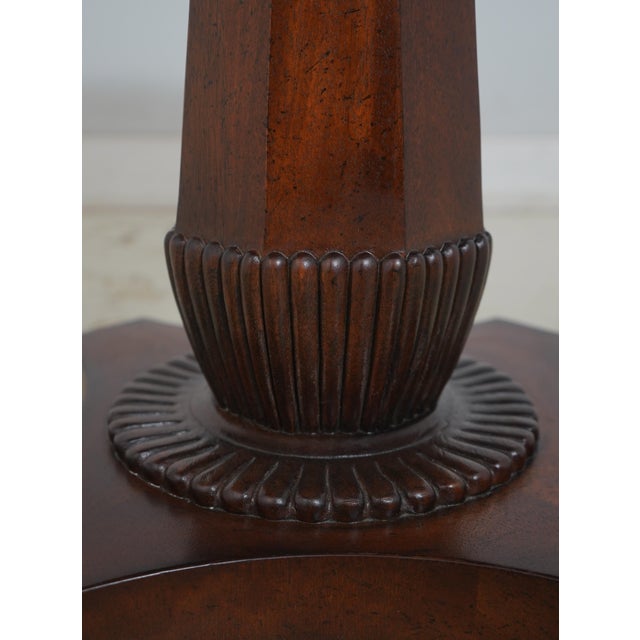 Henredon Mahogany Round Lion Claw Pedestal End Table For Sale - Image 10 of 14