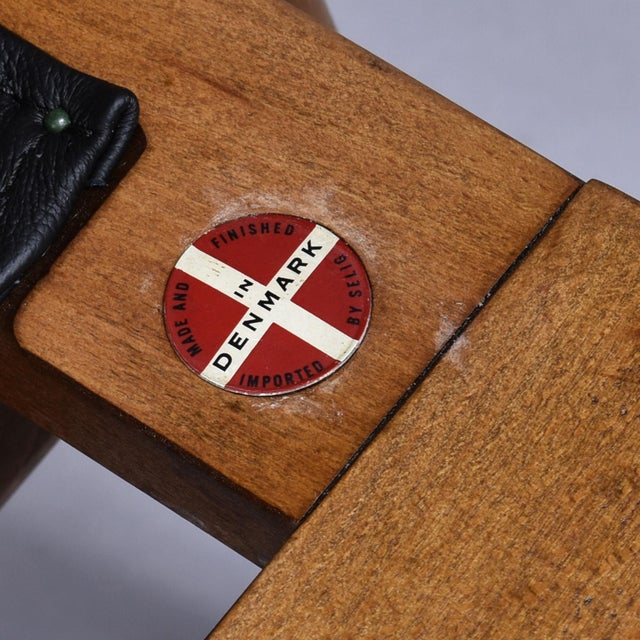 Restored Poul Jensen for Selig Danish Z Chair Black Leather 1950s For Sale - Image 6 of 18