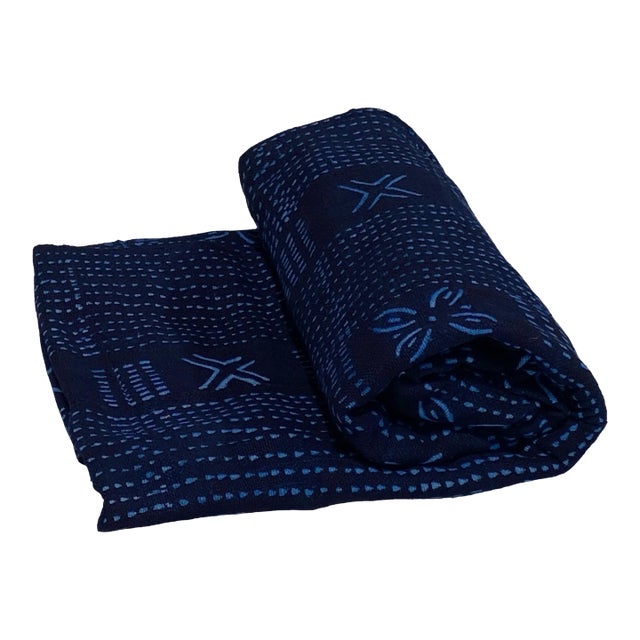 Fine Indigo Cloth - Mossi Tribe Burkina Faso 60" H by 39" W For Sale