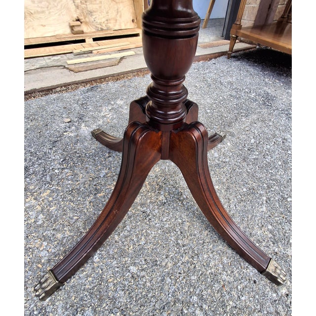 1940s Georgian Style Satin Mahogany Single-Drawer Drum Table, Refinished For Sale - Image 9 of 9