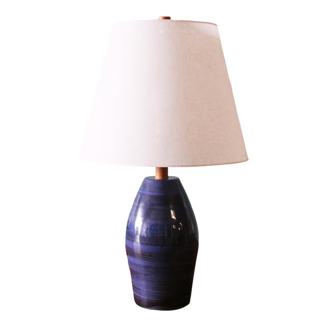 1960s Gordon and Jane Martz M167 Lamp for Marshall Studios Navy Blue For Sale