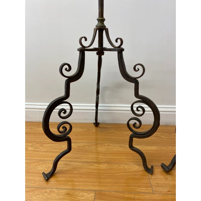 Late 19th Century 19th Century Wrought Iron & Brass Torchieres For Sale - Image 5 of 11