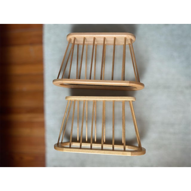 Early 21st Century Contemporary Mid Century Modern Style Magazine Holder Set of 2 in the Style of Arthur Umanoff For Sale - Image 5 of 10