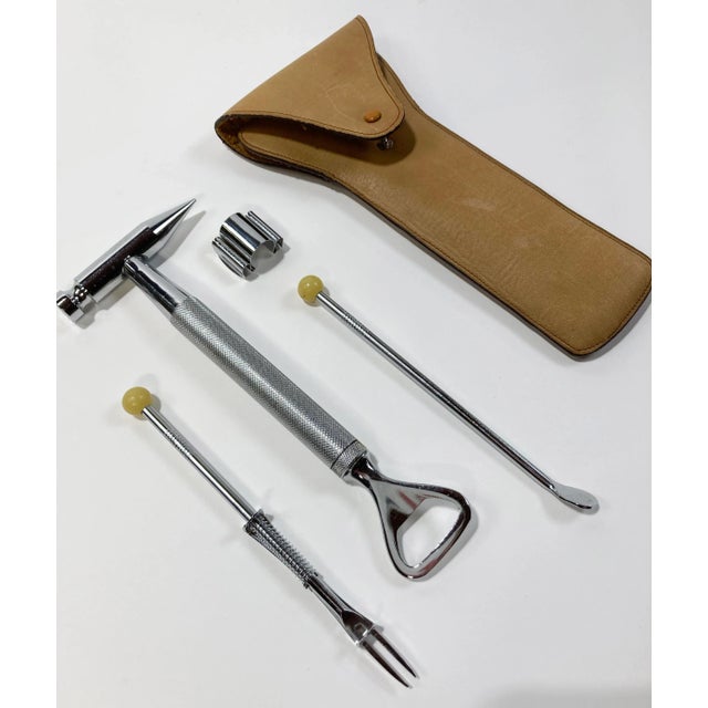 Loewe Vintage Loewe 1848 Bar Tools With Leather Pouch For Sale - Image 4 of 9