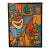 Mid 20th Century Modern Colorful Cubist-Style Framed Painting With Smiling Clown “ Smile “ by Wrasky For Sale