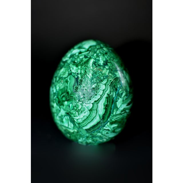 Malachite Eggs on Brass Stand Set of 2 For Sale - Image 15 of 15