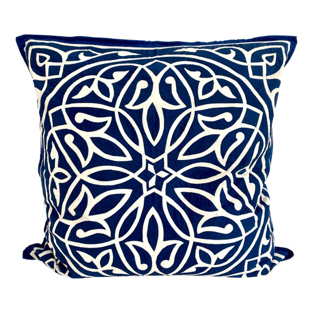 Mola Folk Art Textile Pillow Sham 34 X 34 For Sale