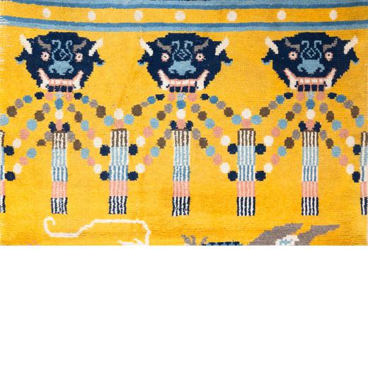 Traditional Vintage Chinese Pictorial Pillar Runner in Gold With Dragon Motif - Rug & Kilim For Sale - Image 3 of 5