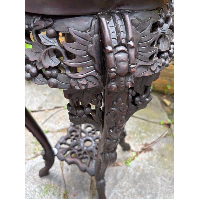 Auburn Chinoiserie Stately Rosewood Plant Stand For Sale - Image 8 of 12