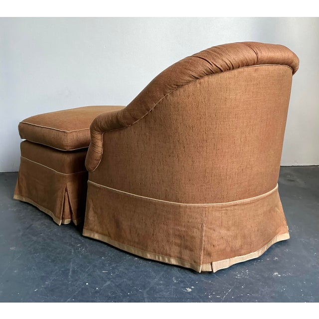 Vintage Regency Tufted Lounge Chair and Ottoman For Sale In West Palm - Image 6 of 7