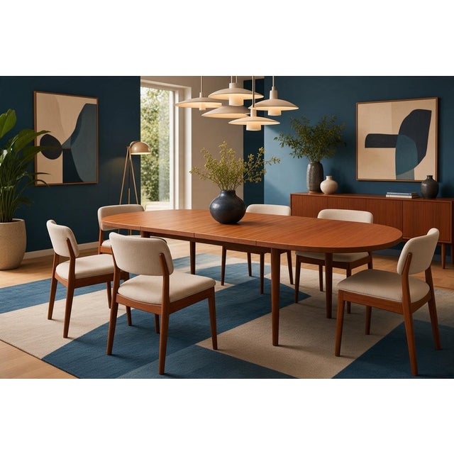 Wood Oval Dining Table in Teak and Oak with Two Extension Leaves by Bertil Fridhagen for Bodafors, 1960 For Sale - Image 7 of 17