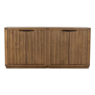 Carson Oak Fluted Sideboard Credenza For Sale