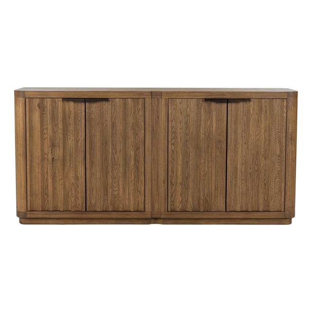 Carson Oak Fluted Sideboard Credenza For Sale